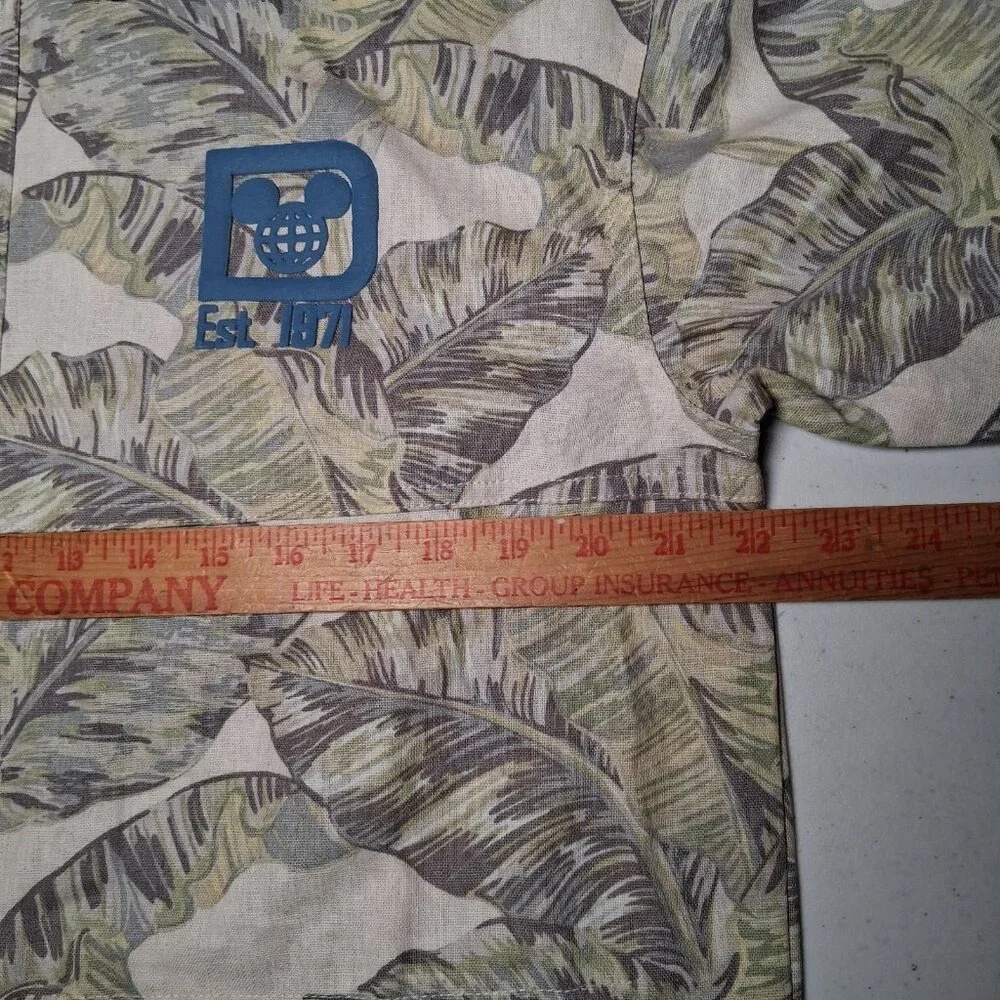 Walt Disney World Spirit Jersey Shirt S Button Collar Palms Safari Linen Blend - Picture 6 of 16